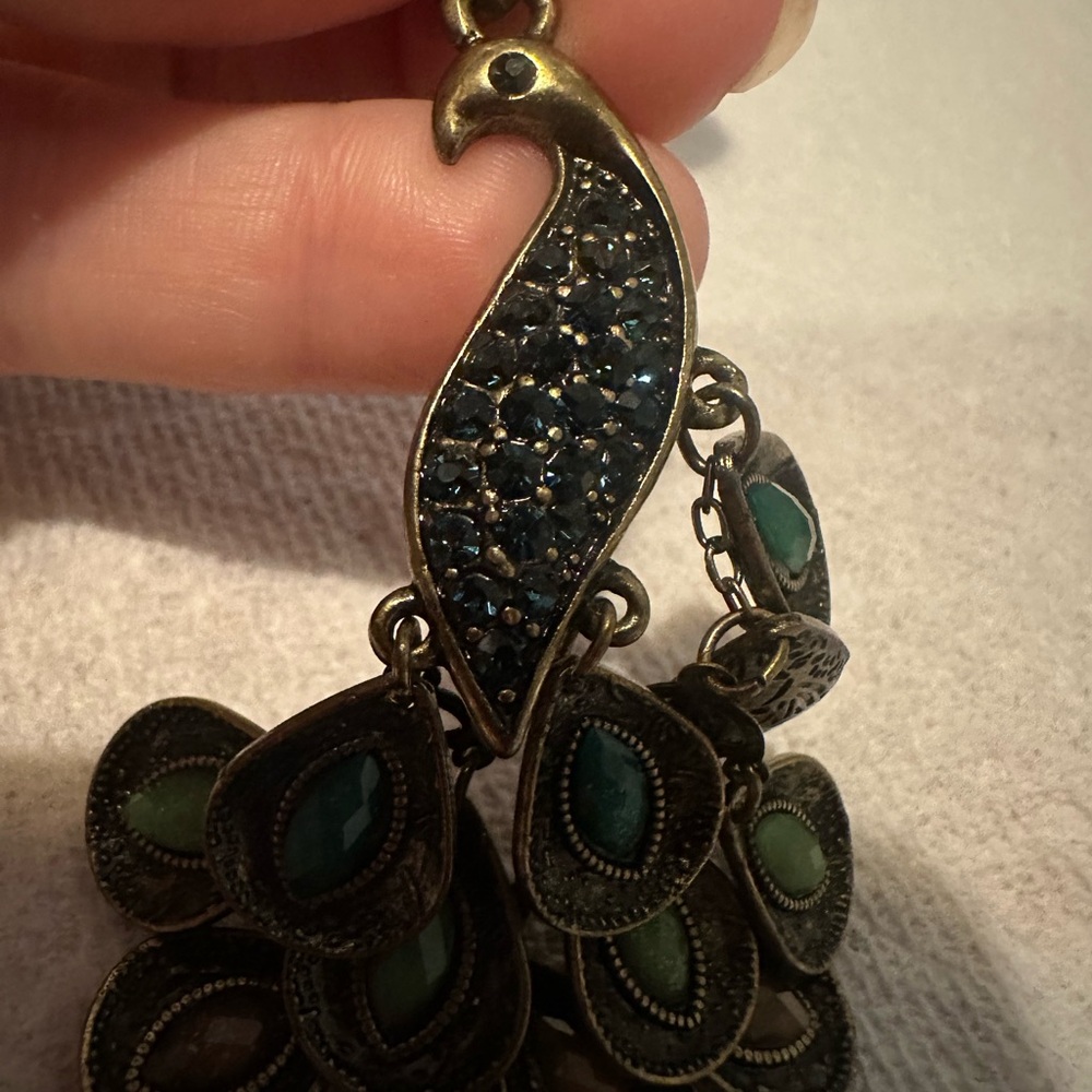 Vintage Colorful Peacock Pendant Necklace - Picture 8 of 8